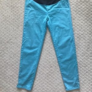 Zena Maternity Slim Straight Pant - Teal Green